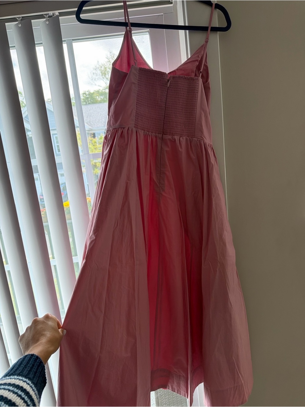 Aritzia Babaton Pink Spaghetti-Strap Sundress with Smocked Bodice